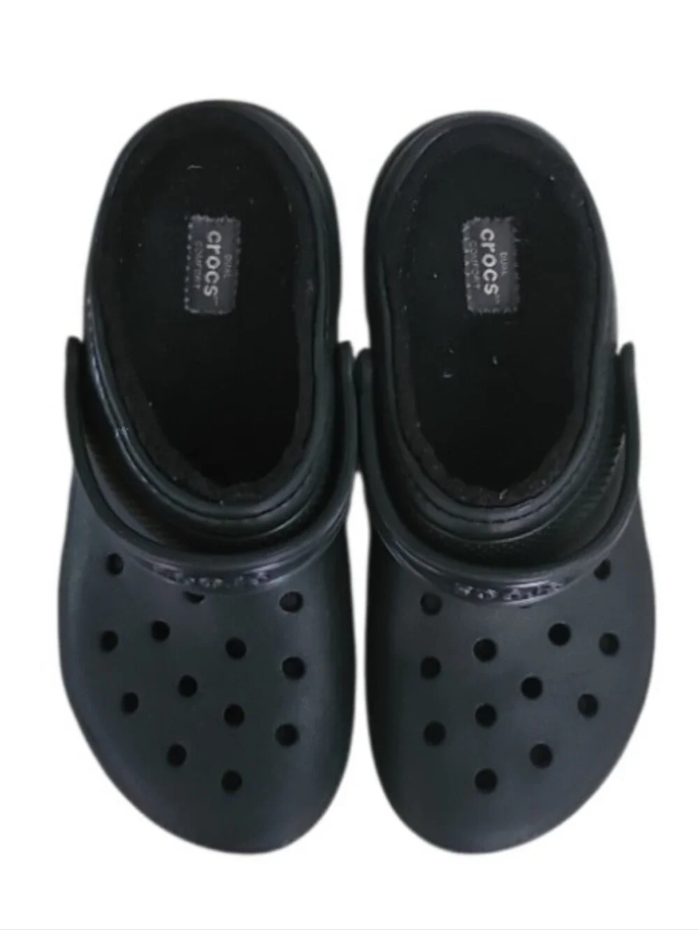 Crocs Classic Fuzz Lined Clogs Youth J4 Black Winter Slip On Shoes Cozy Kids